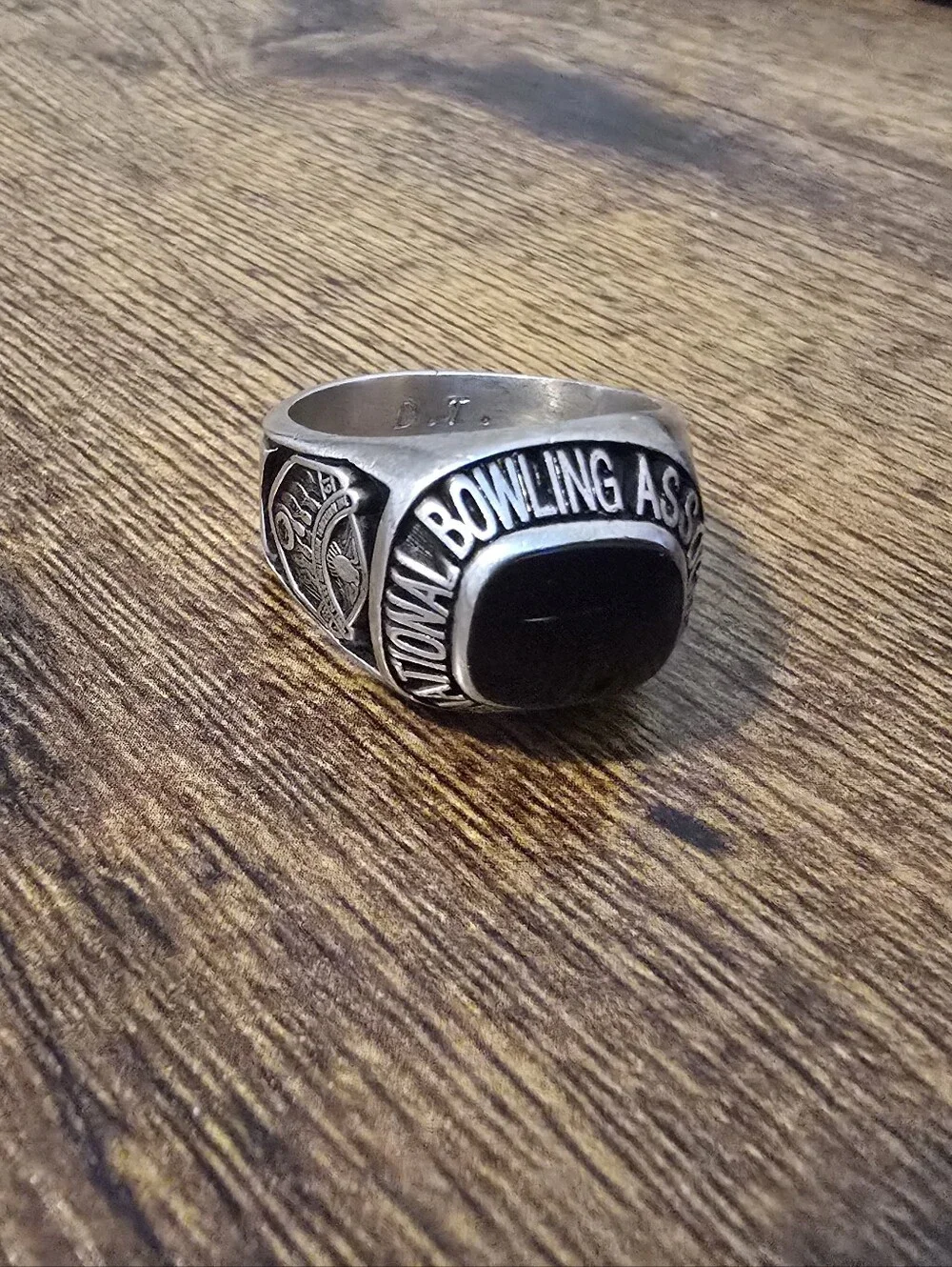 National Bowling Association Silver 800 Series Bowling Award Ring